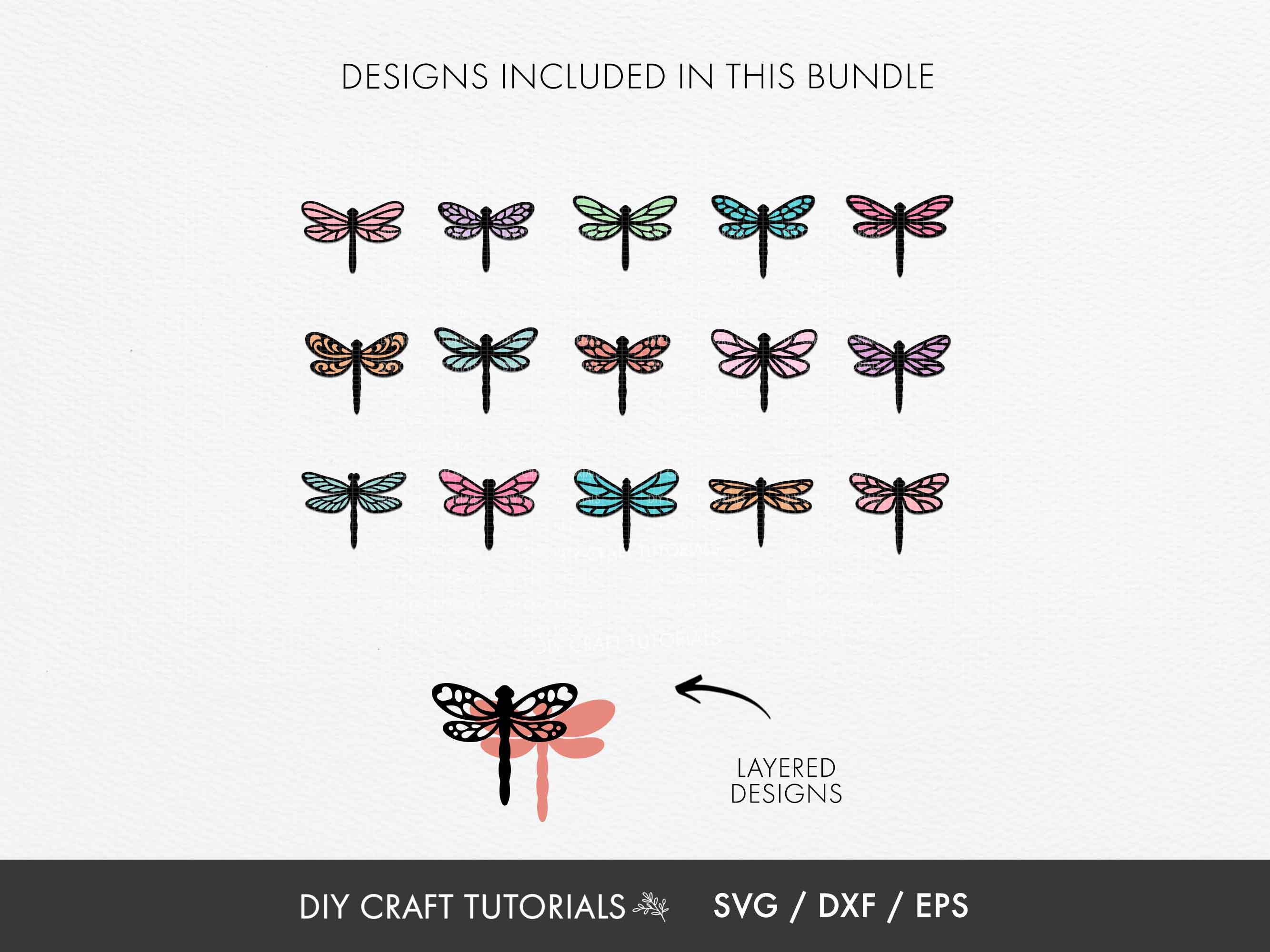Dragonfly SVG Bundle | Layered Dragonfly Cut Files | Laser Cut ...