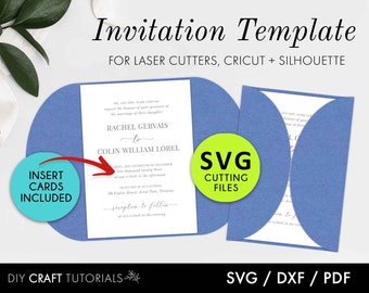 Gatefold Wedding Invitation Template: SVG, DXF, PDF Files