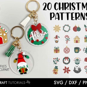 CHRISTMAS KEYCHAIN SVG, Christmas svg, Merry Christmas svg, gnome svg, Round Pattern svg, Keychain svg, keychain patterns svg