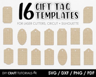 Gift Tags SVG, Tags svg, label svg, Gift Tag Template, glowforge svg, laser cut file, christmas tags svg, svg bundle, svg files for cricut