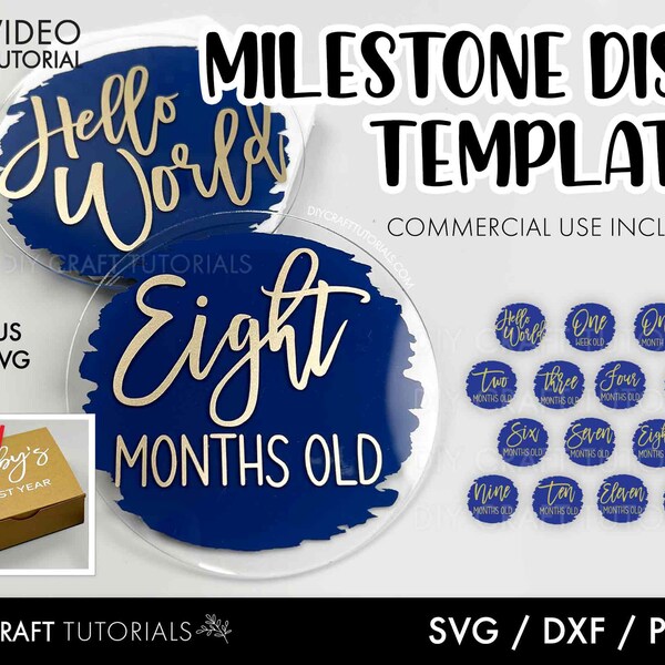 Monthly milestone svg, Milestone discs svg, Baby Milestone SVG, Baby milestone rounds svg, brush stroke svg, baby svg, baby sign svg