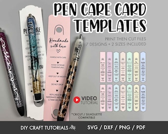 Pen Care Card SVG Bundle: Display Card Templates