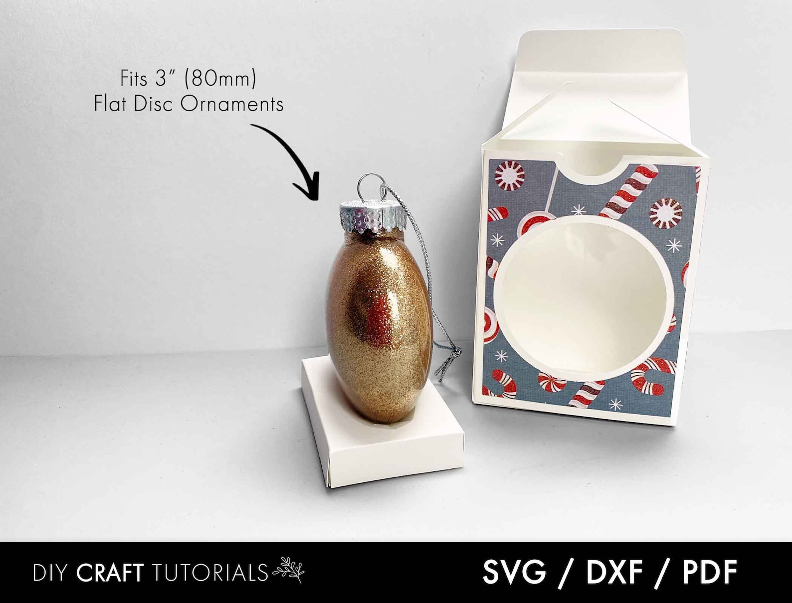 3 Flat Disc Ornament Box SVG Christmas Ornament Gift Etsy