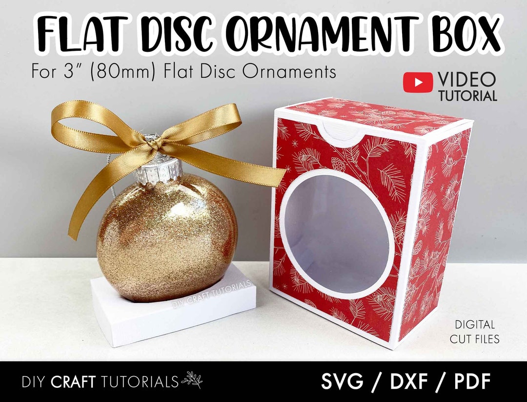 3 Flat Disc Ornament Box SVG, Christmas Ornament Gift Box Svg