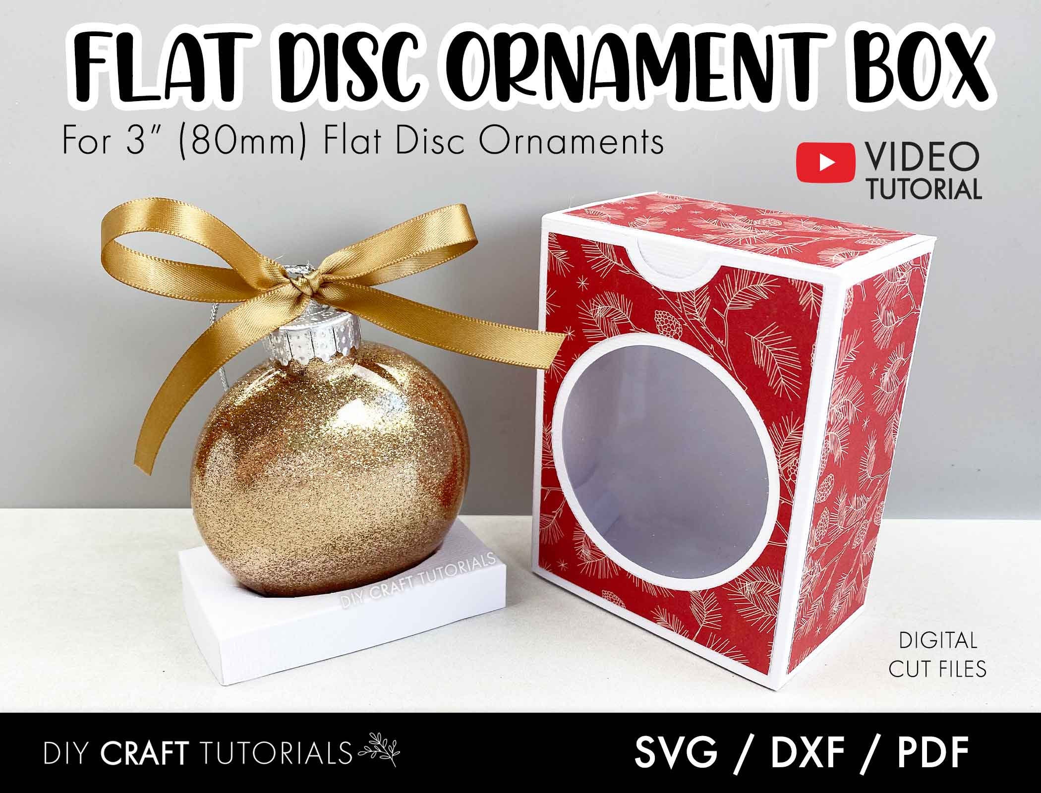 3 Flat Disc Ornament Box SVG Christmas Ornament Gift Etsy