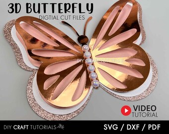 Layered Butterfly svg, Butterfly template, Butterfly SVG, Butterfly silhouette, Svg bundle, Svg cut files, Svg files for cricut