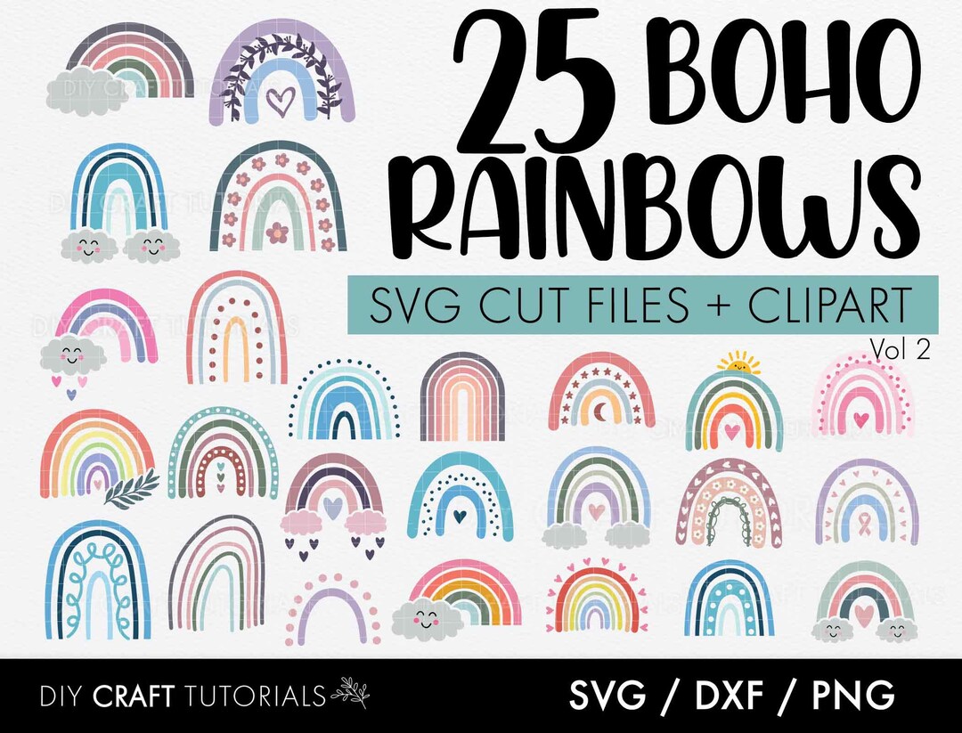 Boho Rainbow SVG Bundle - Etsy