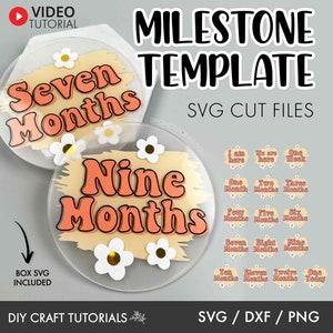 Baby Milestone SVG, Milestone discs svg, monthly milestone svg, boho svg, Milestone discs svg, Acrylic Milestone svg, milestone svg, daisy