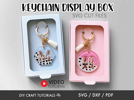 Keyring Display Card Template, Keyring Card Svg, Keychain Display