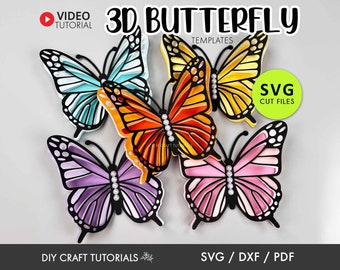 3D Butterfly SVG Bundle: Papercraft Template
