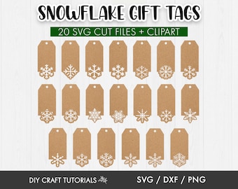 Sneeuwvlok cadeaukaartjes SVG-bundel: 20 gesneden bestanden