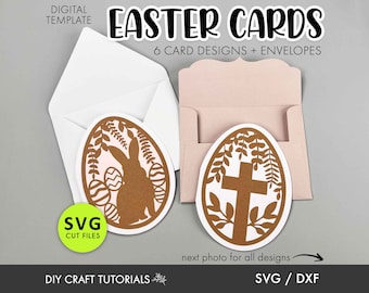 Easter Card SVG Bundle: Bunny & Cross Designs