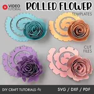 Rolled Flower svg, Rolled Rose svg, 3D Flower svg, Rolled Paper Flowers SVG, Cricut svg, 3D Paper Flowers, Paper Rose svg, Rose svg