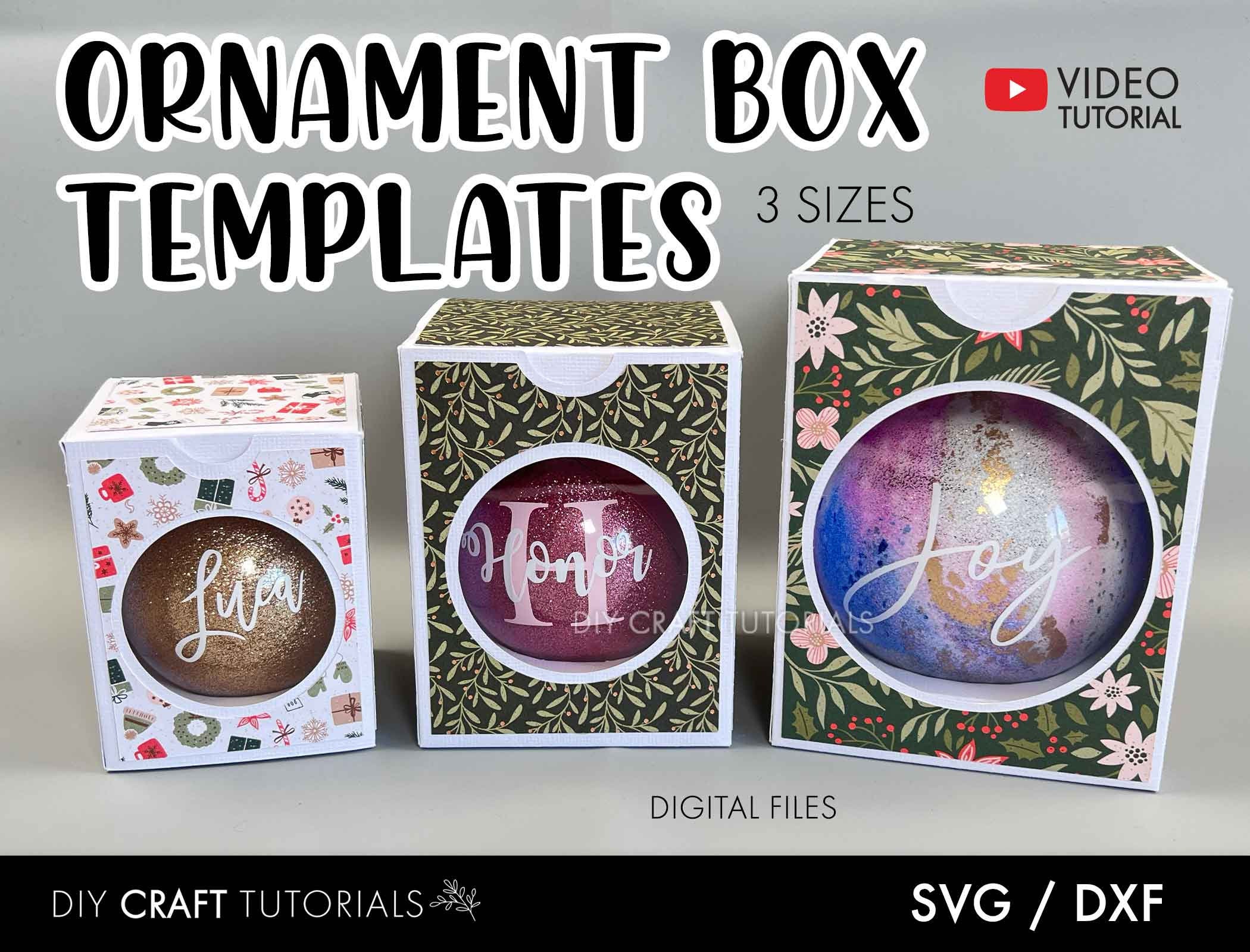 6cm/2.36in Disc ornament boxes. Assembly and super helpful tips. DIY files  for Cricut and Silhouette 
