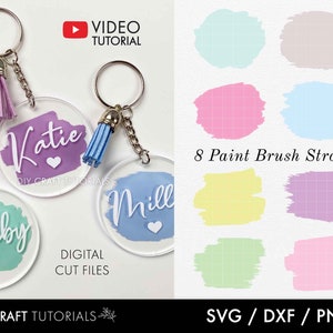 Paint Brush Stroke svg, Paint Brush svg, key ring pattern svg, Paint splatter svg, Paint stroke svg, keychain svg, paint brushes for cricut image 10