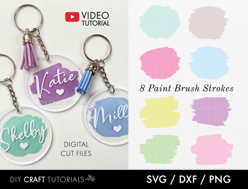 Paint Brush Stroke svg, Paint Brush svg, key ring pattern svg, Paint splatter svg, Paint stroke svg, keychain svg, paint brushes for cricut image 10