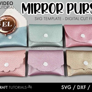 Kunstleder Svg, Kunstleder Geldbörse Svg, Compact Mirror Geldbörse Svg, Kunstleder Geldbörse Vorlage, Geldbörse Kunstleder kein Nähen, Geldbörse Svg