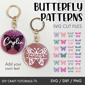 Keychain patterns svg, Butterfly svg, Keychain Monogram SVG, Split Monogram Svg, Keychain svg, keyring patterns svg, Butterfly Monogram SVG