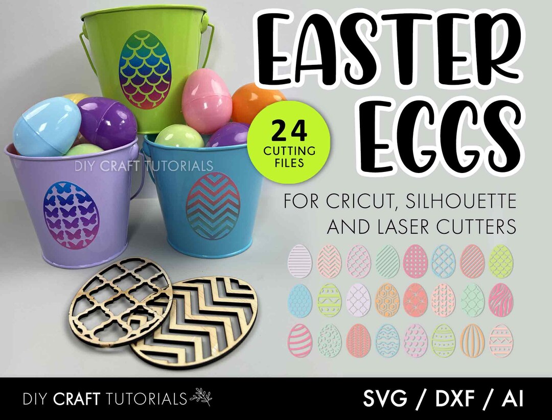 Easter Egg SVG Bundle: SVG Cut Files for Cutting Machines and Laser ...