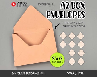 A2 Box Envelope SVG Template: DIY Greeting Card Cut Files