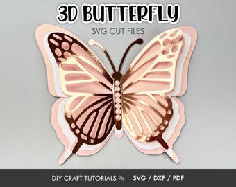 3D Layered Butterfly SVG Bundle: Cricut & Silhouette, Wall Decor