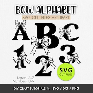 Bow Alphabet SVG Bundle | Coquette Letters & Numbers with Ribbons