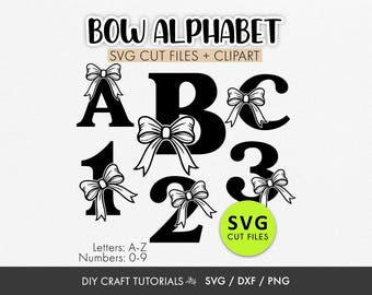 Bow Alphabet SVG Bundle | Coquette Letters & Numbers with Ribbons
