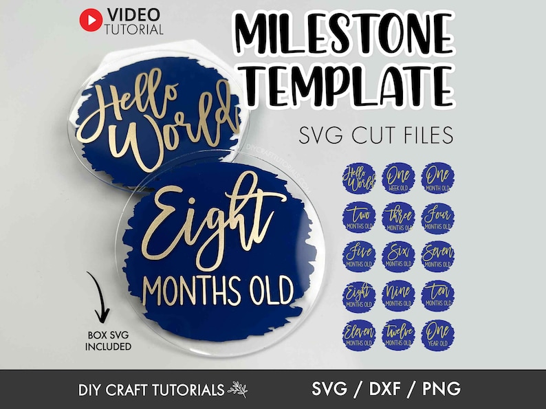 Baby Milestone Discs SVG Bundle: First Year & Gift Box Cut Files - Etsy ...