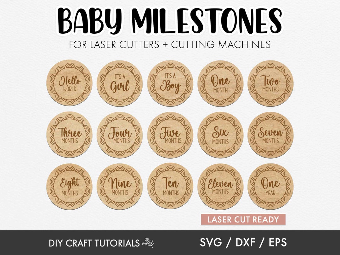 Boho Baby Milestone Discs SVG: Laser Cut File Bundle - Etsy