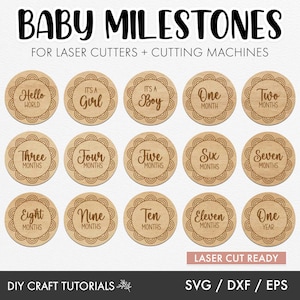 Baby Milestone SVG, Baby Milestone Discs Svg, Boho Baby Milestone discs, monthly milestone svg, laser cut file, cricut, glowforge, xTool