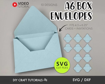 A6 Box Envelope SVG Template: 3D Greeting Card Cut Files