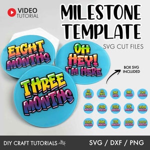 Monthly milestone svg, Milestone discs svg, Baby Milestone SVG, Baby milestone rounds svg, Acrylic Milestone svg, graffiti svg, cricut svg