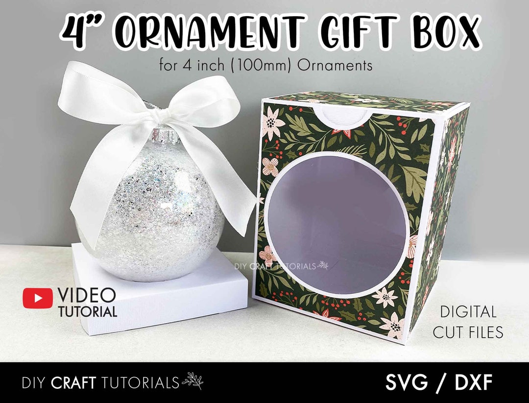 4 Ornament Box SVG, Christmas Ornament Gift Box Svg, Christmas SVG