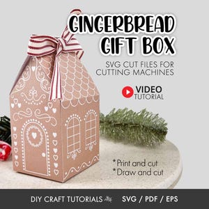 Gingerbread House Gift Box SVG | Christmas Treat Box Template