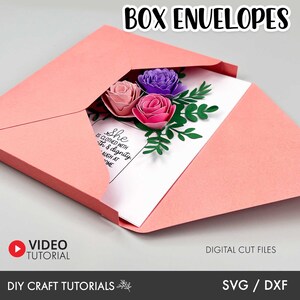 May include: A pink box envelope with a white card inside. The card has a floral design with pink, purple, and green paper flowers. The text on the card reads "She is clothed with strength and dignity. She laughs at me."