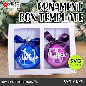 Double Ornament Box SVG, Christmas Ornament Gift Box svg, Box for two Ornaments, Christmas Box template, Ornament Gift Box svg, gift box svg