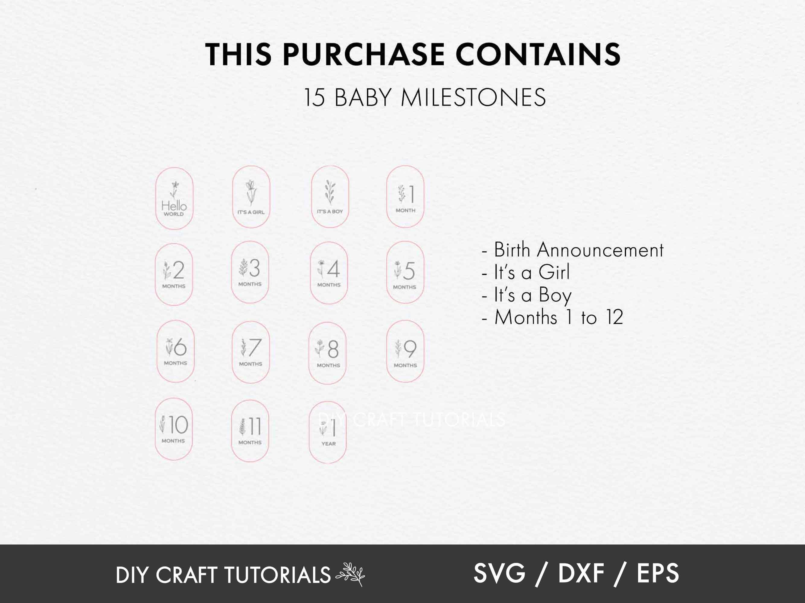 Boho Baby Milestone Discs SVG: Floral Laser Cut File - Etsy