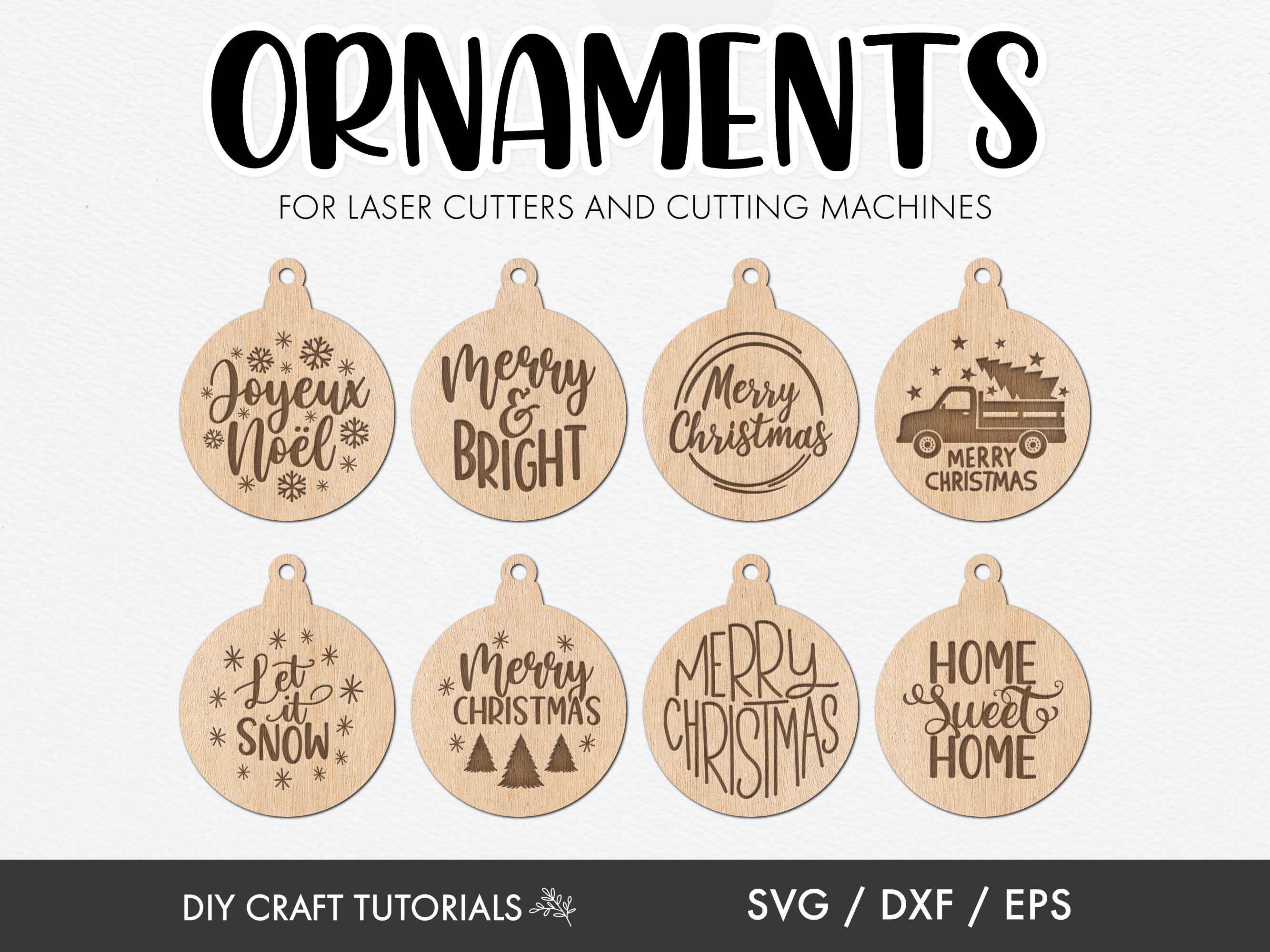 Christmas SVG, Christmas Ornament svg, Glowforge svg, Bauble, Merry Christmas svg, laser cut ornaments, laser cut file, wood ornament svg