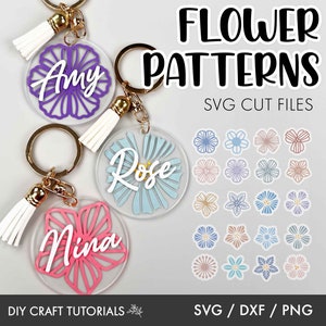 Flower svg, flower keychain svg, keychain pattern svg, keychain svg, keyring patterns svg, keychain patterns svg, key fob svg, cricut svg