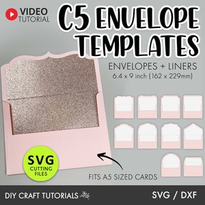 C5 Envelope Template, 6.4 x 9in envelope template, C5 Envelope SVG, Envelope svg, SVG cut files for Cricut, Envelope liner template