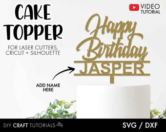 Custom Birthday Cake Topper SVG: Add Your Own Name