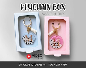 Keychain Box SVG, Keychain Display Card Svg, Keyring Display Card Template, Keychain Packaging, keychain svg, Packaging svg, gift box svg