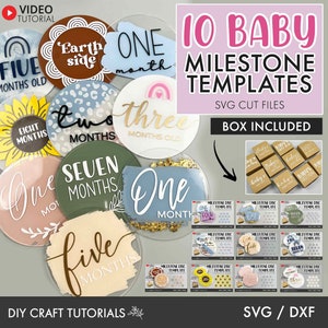 SVG Bundle, Milestone discs svg, Baby Milestone SVG, Baby milestone rounds svg, monthly milestone svg, baby announcement svg, baby svg