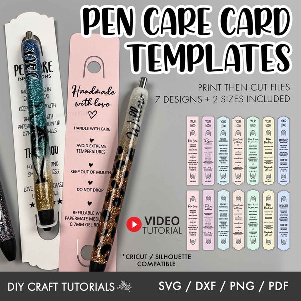 Pen Care Card svg, glitter pen svg, Resin pen display card svg, Pen Holder SVG, pen display card svg, pen holder svg, cricut svg