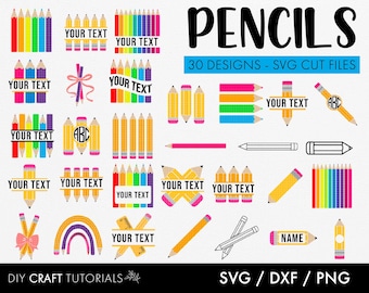 Pencil SVG Bundle: School & Art Designs
