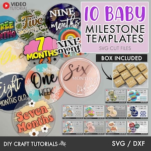SVG Bundle, Milestone discs svg, monthly milestone svg, Baby Milestone SVG, Baby milestone rounds svg, baby announcement svg, baby svg