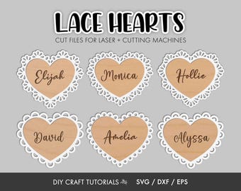 Lace Heart SVG Bundle | Scalloped Heart cut files