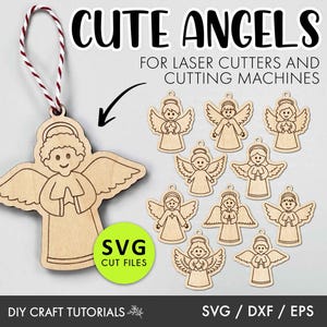Angel svg, Angel Ornament svg, Christmas Ornament svg, christmas tag svg, laser cut file, Angel wing svg, stocking tag svg