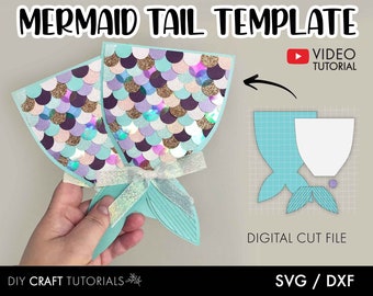Mermaid Tail Invitation SVG Template: Birthday Party Decor