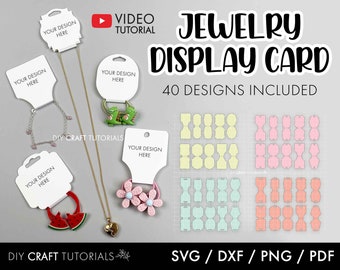 Jewelry display svg, jewelry card template, Jewellery card svg, Necklace card svg, bracelet display card svg, earrings svg, svg for cricut